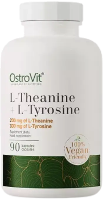 OstroVit L-Theanine + L-Tyrosine Vege Теанин + Тирозин - 90 капсули, 90 дози