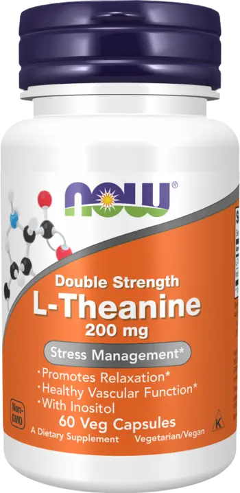 NOW Foods L-Theanine 200 мг Double Strength Теанин
