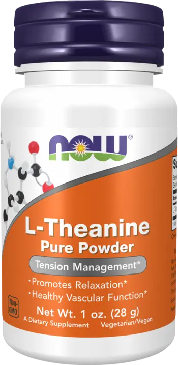 NOW Foods L-Theanine Pure Powder L-Теанин на Прах - 28 грама, 93 дози