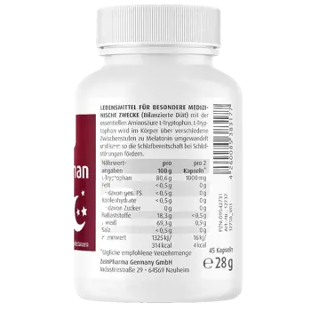 ZEINpharma L-Tryptophane 500 mg За спокоен сън и добро настроение х 45 капсули