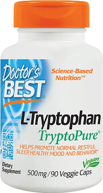 Doctor's Best L-Tryptophan 500 mg With TryptoPure За спокоен сън и добро настроение