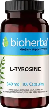 Bioherba L-Tyrosine 340 mg С Пантотенова киселина за фокус и енергия х 100 капсули
