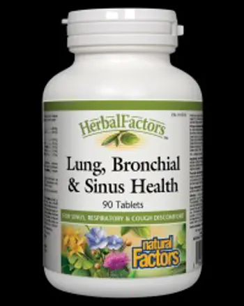 Natural Factors Lung, Bronchial & Sinus Health 650 mg За здраве на белите дробове, бронхите и синусите х 45 таблетки