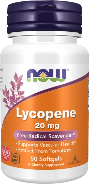 NOW Foods Lycopene 20 мг LYC-O-MATO® Ликопен - 50 гел капсули, 50 дози