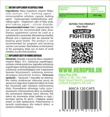 Hiro.Lab Maca 650 mg За енергия, либидо и хормонален баланс