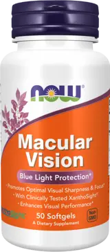 NOW Foods Macular Vision Blue Light Protection Специализирана Формула в Подкрепа на Зрението - 50 гел капсули, 50 дози