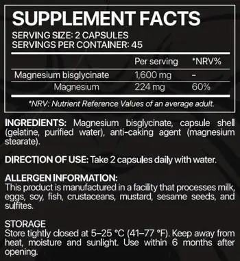 Core Champs Magnesium Bisglycinate За по-добър сън, облекчаване на стреса и мускулна подкрепа