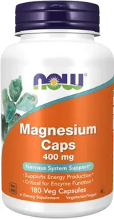 NOW Foods Magnesium Caps 400 мг Maгнeзиев Комплекс - 180 веге капсули, 180 дози