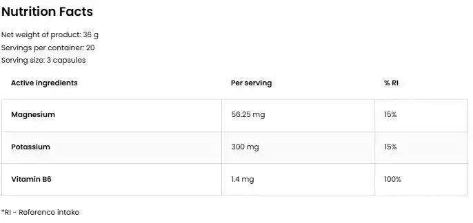 OstroVit Magnesium Citrate + Potassium + B6 P-5-P Blisters Магнезиев Цитрат, Калий, Витамин В6 P-5-P - 60 капсули, 20 дози