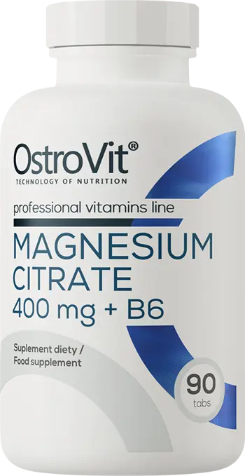 OstroVit Magnesium Citrate 400 мг + B6 Магнезиев Цитрат + Витамин B6 - 90 таблетки, 30 дози