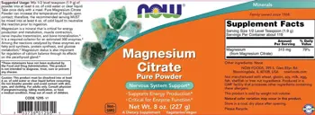 Magnesium Citrate Powder - Чист магнезиев цитрат на прах, 227 g