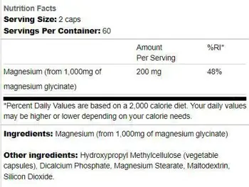 Магнезиев Глицинат / Magnesium Glycinate 200 mg