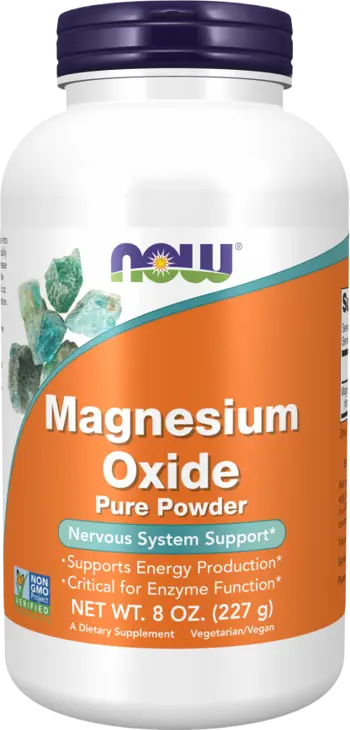 NOW Foods Magnesium Oxide Powder Магнезиев Оксид на Прах - 227 грама, 454 дози