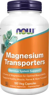 NOW Foods Magnesium Transporters 5 forms Magnesium Matrix Магнезиев Комплекс - 180 веге капсули, 180 дози