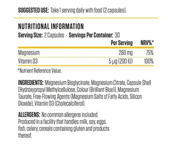 Applied Nutrition Magnesium & Vitamin D3 За костно, мускулно и нервно здраве х 60 капсули