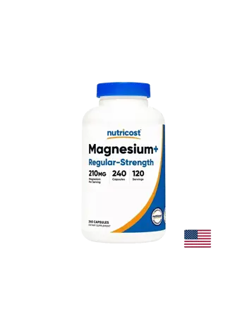 Nutricost Magnesium+ Regular-Strength 210 mg Магнезий на доза, 240 капсули