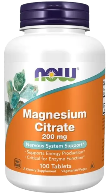 Now Foods Magnesium Citrate 200 мг Магнезий Цитрат