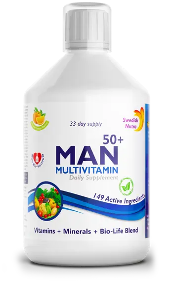 Swedish Nutra Man Multivitamin 50+ Vitamins + Minerals + Bio-Life Blend