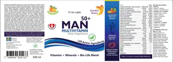 Swedish Nutra Man Multivitamin 50+ Vitamins + Minerals + Bio-Life Blend