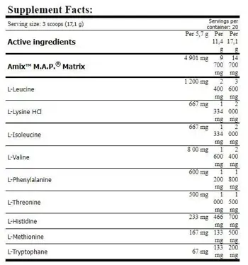 M.A.P. Muscle Amino Drink 14700 мг Незаменими Аминокиселини на Прах - 344 грама, 20 дози