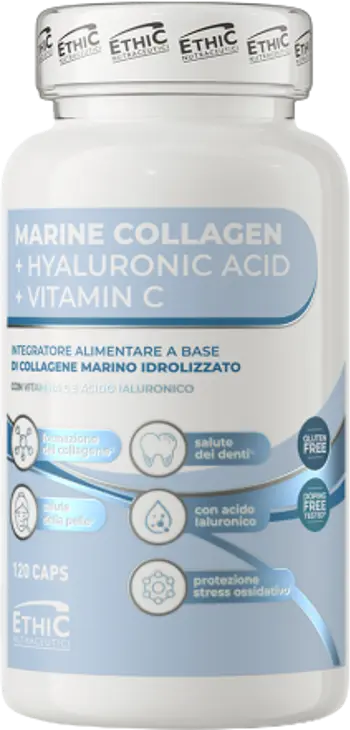 EthicSport Marine Collagen with Hyaluronic Acid & Vitamin C За здраве на кожата и ставите х 120 капсули