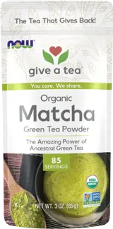 NOW Foods Matcha Green Tea Powder - Organic Матча Прах от Зелен Чай - 85 грама, 85 дози