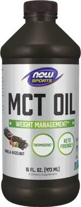 NOW Foods MCT Oil - Flavored Средноверижните Триглицериди (MCTs) - 473 мл, 32 дози