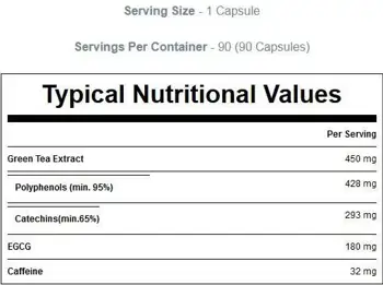 MyProtein Mega Green Tea Extract Екстракт от Зелен Чай Плюс - 90 капсули, 90 дози