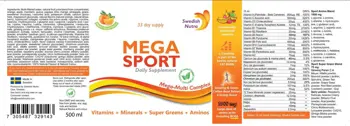 Swedish Nutra Mega Sport Витамини, Минерали, Супер Зеленини и Аминокиселини