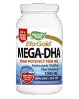 Natures Way Mega-DHA Fish Oil 1000 mg Рибено масло за мозък и зрение х 60 капсули