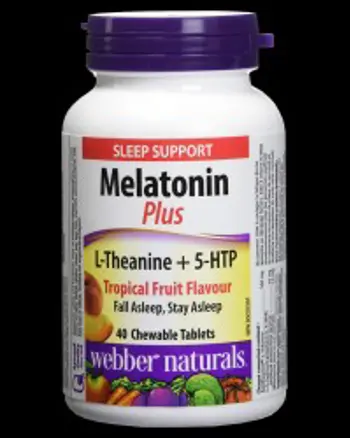 Melatonin PLUS L-Theanine + 5-HTP 40 Дъвчащи таблетки, 40 Дози