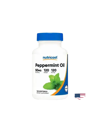 Nutricost Peppermint Oil При стомашен дискомфорт, 50 mg х 120 софтгел капсули
