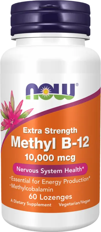 NOW Foods Methyl B-12 10000 мкг Витамин Б-12 Метил - 60 подезични таблетки, 60 дози