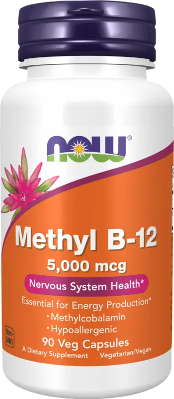 NOW Foods Methyl B-12 5000 мкг Витамин Б-12 - 90 веге капсули, 90 дози
