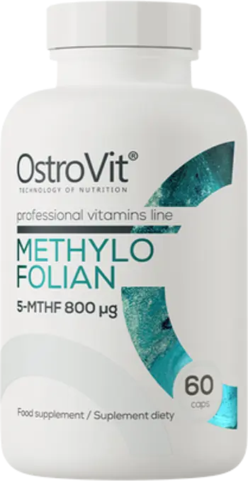 OstroVit Methylofolian Methyl Folate 5-MTHF Folic Acid 800 мкг Витамин Б-9 Фолиева Киселина - 60 капсули, 60 дози