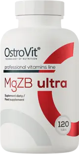 OstroVit MgZB Ultra ZMA Цинк, Магнезий и Витамин B6 - 120 таблетки, 40 дози