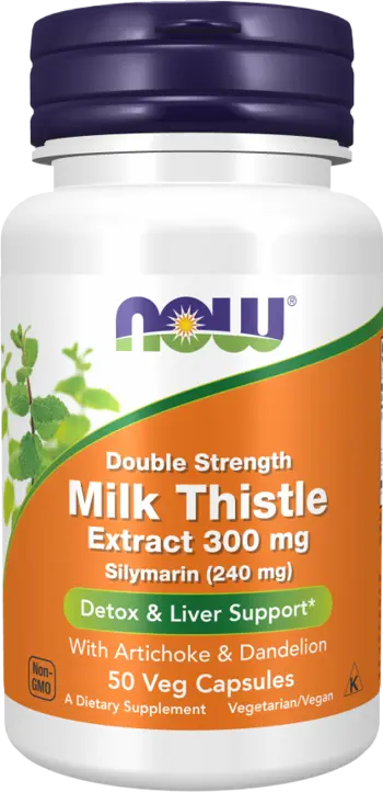 NOW Foods Milk Thistle - Silymarin Extract Double Strength with Artichoke & Dandelion Магарешки Бодил / Силимарин + Артишок и Глухарче