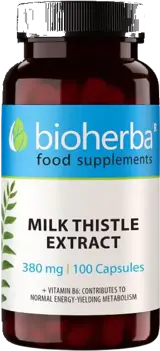 Bioherba Milk Thistle Extract 380 mg Бял трън за детоксикация на черен дроб х 100 капсули
