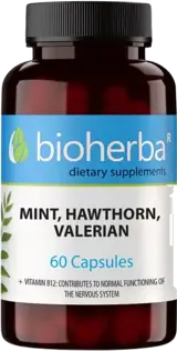 Bioherba Mint, Hawthorn, Valerian В подкрепа на нервната система х 60 капсули