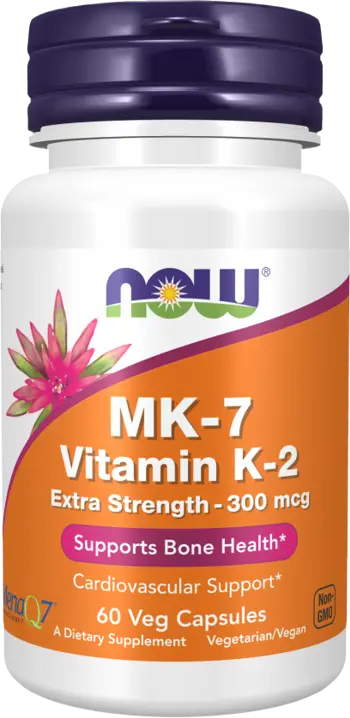NOW Foods MK-7 Vitamin K-2 300 мг Extra Strength MenaQ7® Витамин МК7 / Менакинон