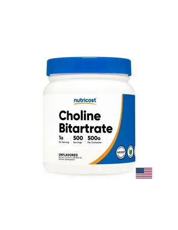 Nutricost Choline Bitartrate В подкрепа на мозъчната функция 500 g прах