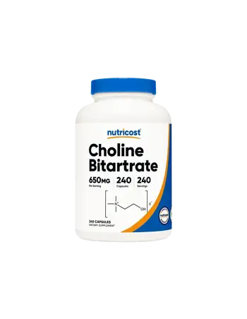 Nutricost Choline Bitartrate Холин Битартрат (Витамин В4) за мозъчна функция х 240 капсули