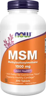 NOW Foods MSM 1500 мг МСМ - 200 таблетки, 100 дози