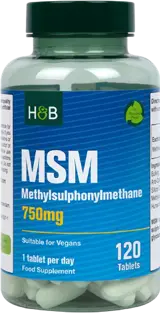 Holland & Barrett MSM / Methylsulphonylmethane 750 mg За здрави стави и съединителна тъкан х 120 Таблетки