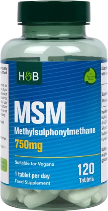 Holland & Barrett MSM / Methylsulphonylmethane 750 mg За здрави стави и съединителна тъкан х 120 Таблетки