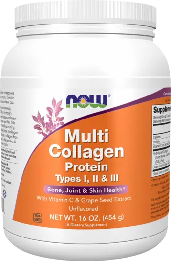 NOW Foods Multi Collagen Protein Types I, II & III Powder Мулти Колаген Комплекс на Прах - 454 грама, 35 дози
