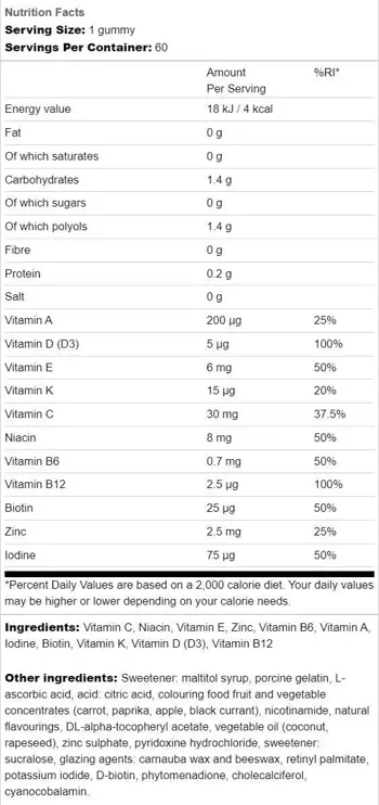 Мултивитамини Гъмита за Деца без Захар / Multivitamin Gummies Kids | Sugar Free