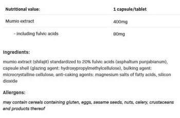 AllNutrition Mumio Shilajit 400 mg За енергия и метаболизъм