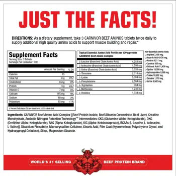 MuscleMeds Carnivor Beef Aminos 100% чист говежди протеин 300 Таблетки