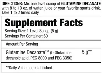 MuscleMeds Glutamine Decanate Микронизиран L-глутамин за мускулен растеж и възстановяване